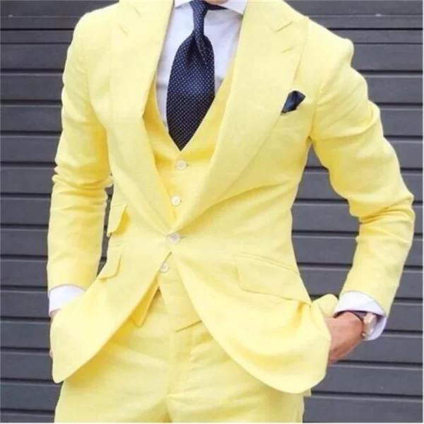 Elegant Wedding Tuxedos Suits 3 Pieces Slim Fit Bridegroom For Men Groomsmen Suit Male Cheap Formal Business (Jacket+Vest+Pants) - Image 3